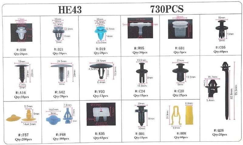 Car Push Retainer Clips Plastic Bumper Rivets Fasteners Kit