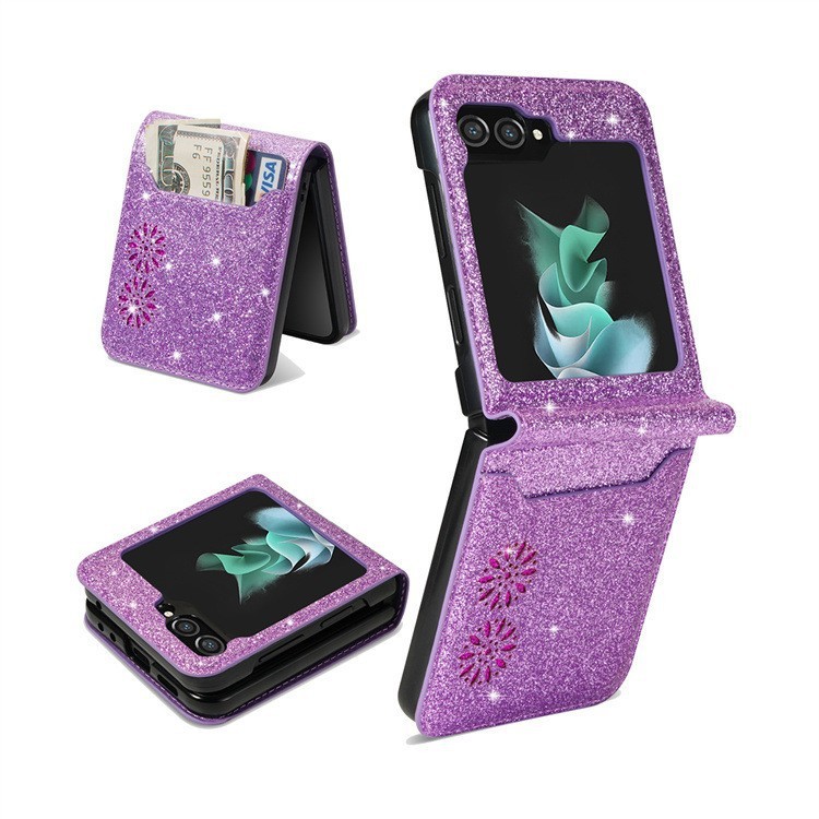 Folding Phone Case Patchwork Retro Pattern Multi-card Flip