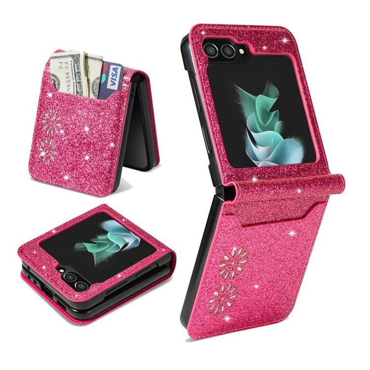 Folding Phone Case Patchwork Retro Pattern Multi-card Flip