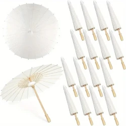 6PCS 80cm White Paper Umbrella Parasols