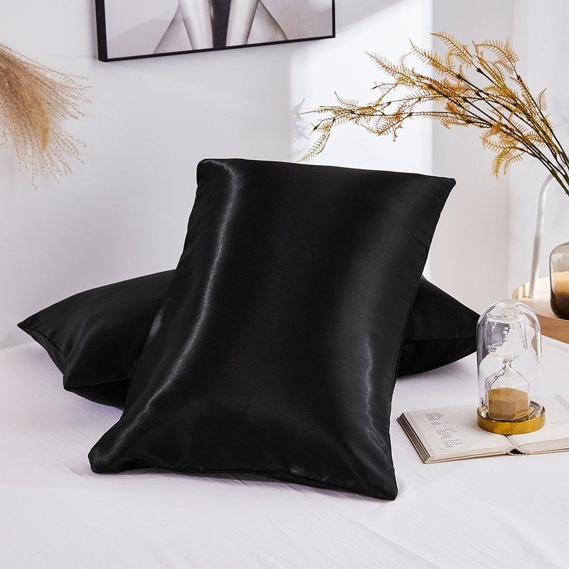 Satin Pillowcase 2 Pack Black