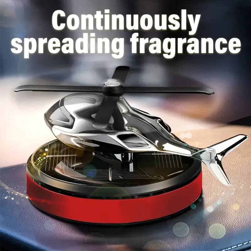 Solar-Powered Helicopter Car Air Freshener - High-Quality Metal Auto Diffuser