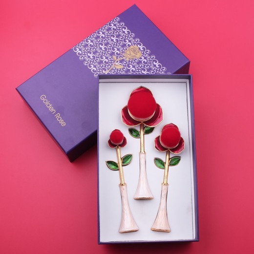 3 rose brushes