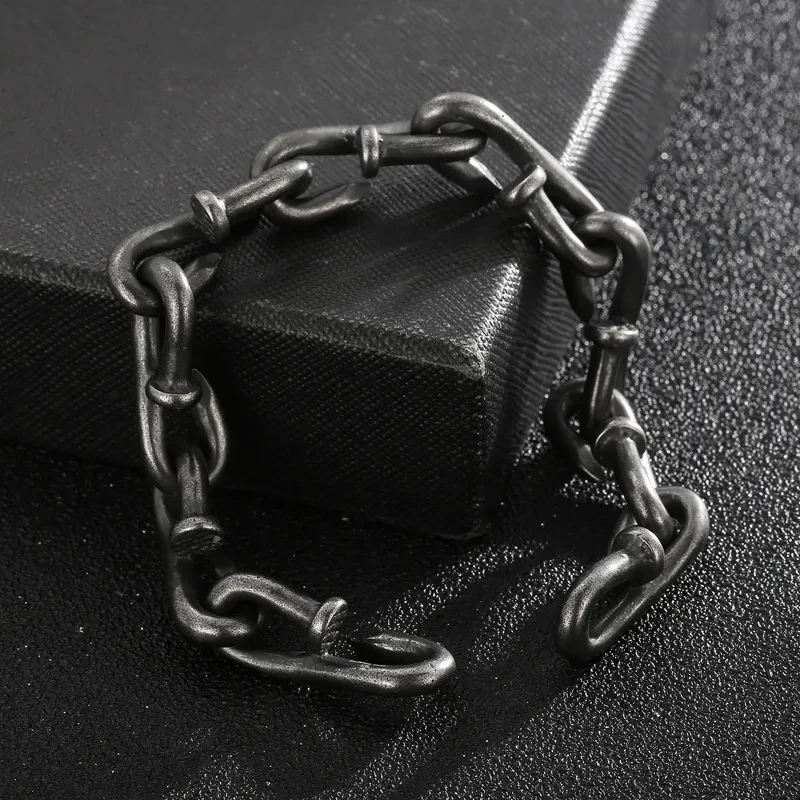 Retro Retro Style Personality Design Hook Buckle Titanium Steel Men's
