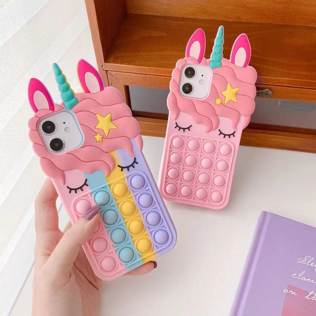 Cartoon Bubble Eyelashes Animal Multi-model Silicone Phone Case