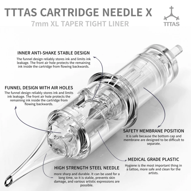 TTTAS Cartridge Needles  Straight Magnum