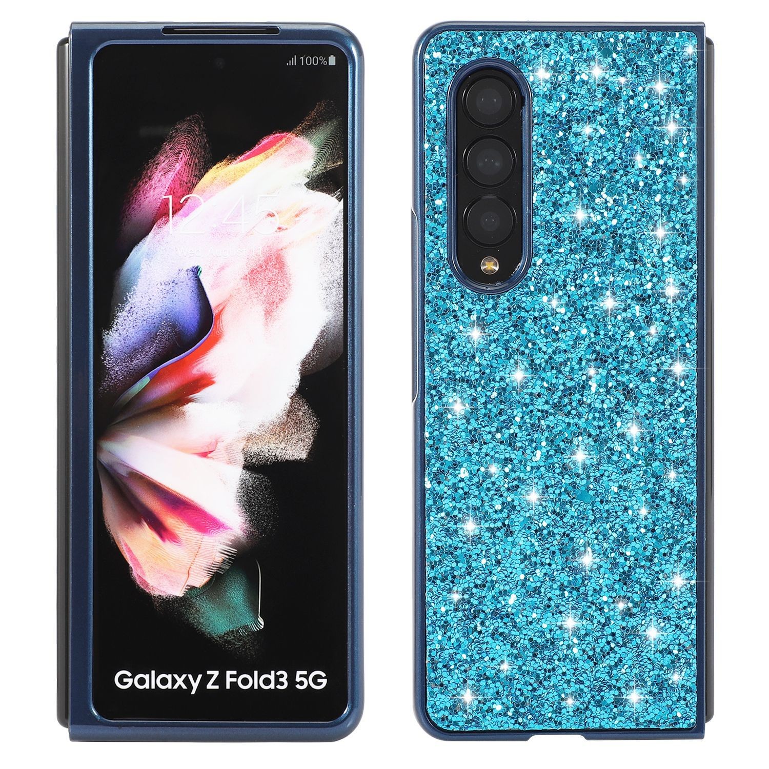 Electroplating Shimmering Powder Sequins Folding Hard Shell Phone Case