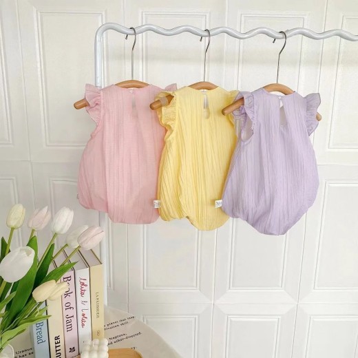 Infant Rompers Flounced Sleeve Triangle Rompers