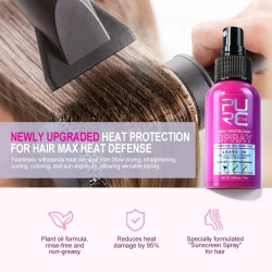 PURC Argan Oil Heat Protection Spray  Smoothing Treatment to Prevent Frizz and Dryness