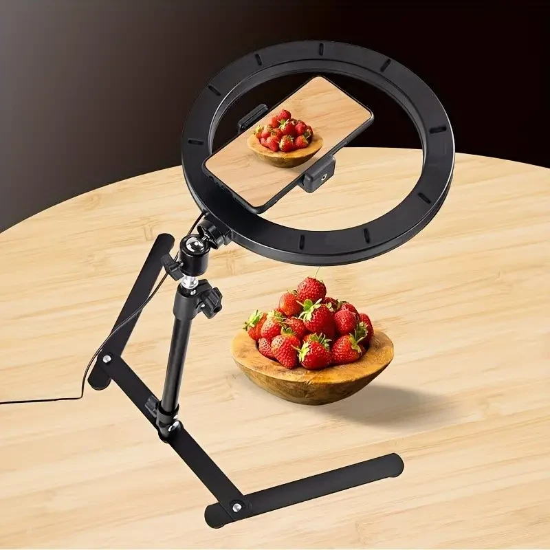 LAQIUIUE 26.01cm Adjustable Phone Ring Light with Tripod Stand