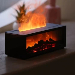 1pc Flame Effect Aromatherapy Fireplace, Essential Oil Diffuser with Colorful Lights, Timer Function, USB Powered  Ideal for Bedroom, Bathroom, Office Decor, Gifts for Christmas, New Year, Birthdays