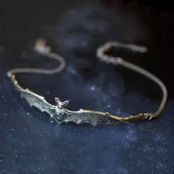 Gothic Large Wing Flying Bat Collar Ghost