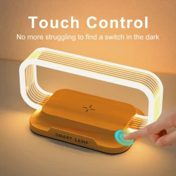 Multifunctional Touch-Controlled LED Desk Lamp with Wireless Charging and Phone Stand  Adjustable Brightness for Bedrooms, Offices, and Studies