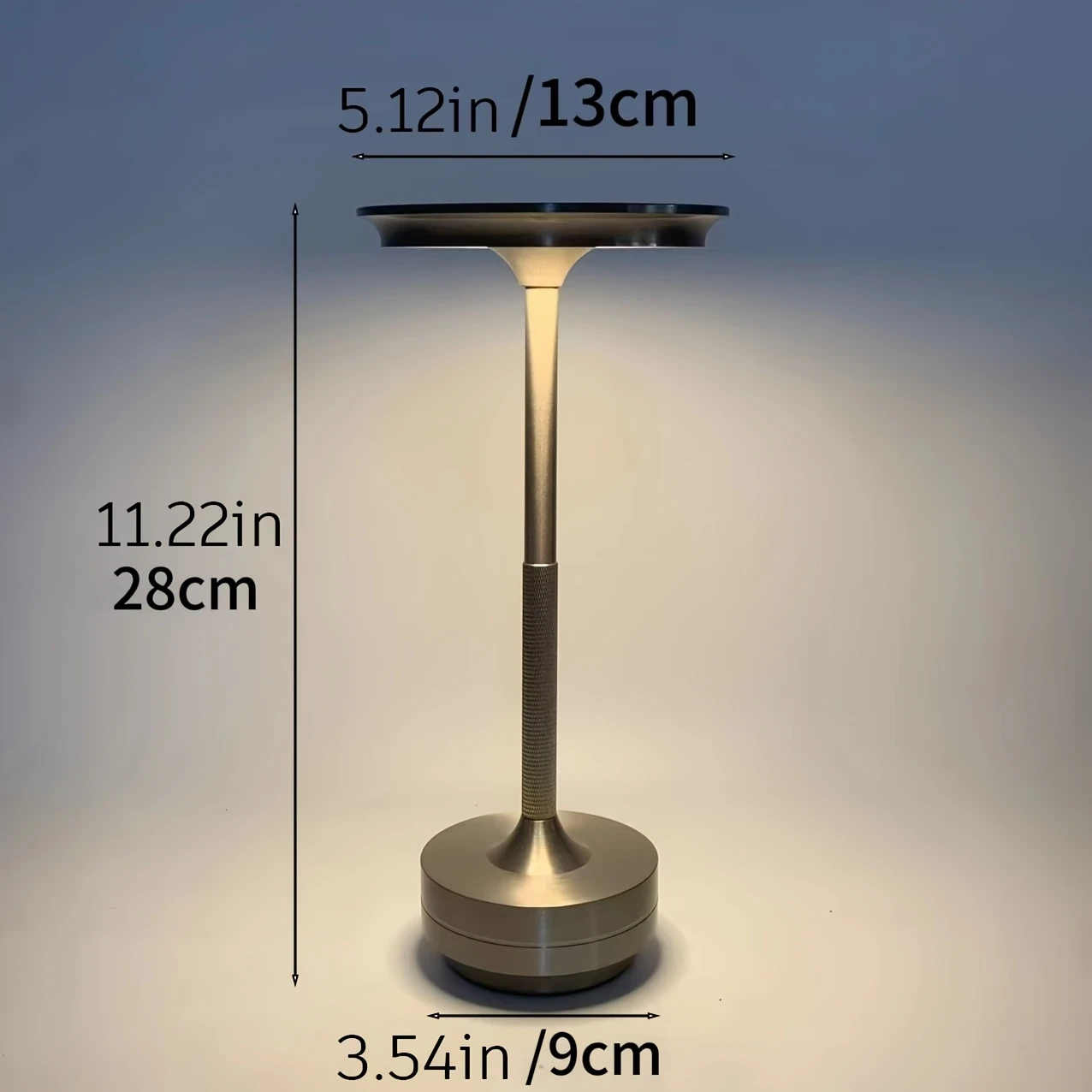 1pc Office Decorative Table Lamp Touch Control, Brushed Metal Finish, USB Charging, Power Cord Included, Ideal for Office and Bedroom, Perfect Gift Choice