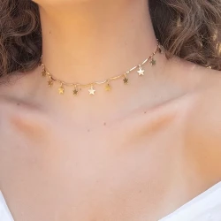 Elegant Style Star Pendant Curved Handmade Necklace  Alloy Clavicle Chain, Perfect for Daily Wear, Parties, and Gifts for Women