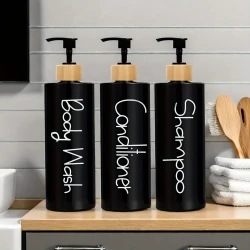 3-Pack Minimalist Bathroom Dispenser Bottles