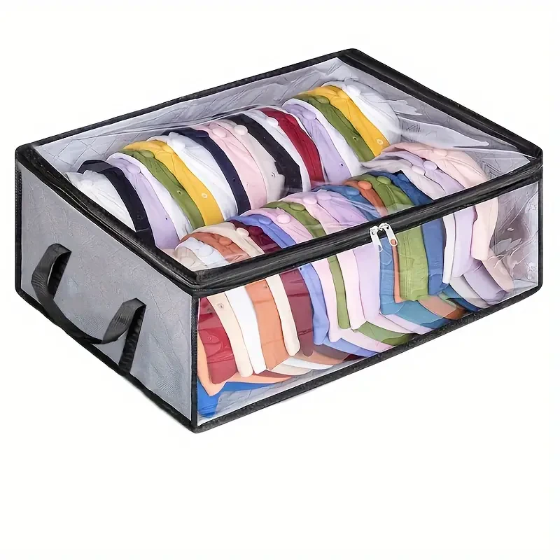 1pc Large Capacity Hat Storage Box, Holds Up To 40 Baseball Caps, Wide Closet Hat Organizer, Portable Transparent Hat Storage Box With Handle, Ideal Hat Supplies