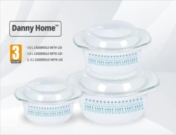 3pc Casserole Set Blue & White ZHG3T-B