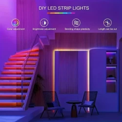 199.9/500.13 cm RGB Smart LED Strip  5V-3535 Indoor/Outdoor Strip with 3-Key Remote Control, Battery Box (No Battery Included), Perfect for Bedroom, Living Room, Party Decoration, Ideal Gift