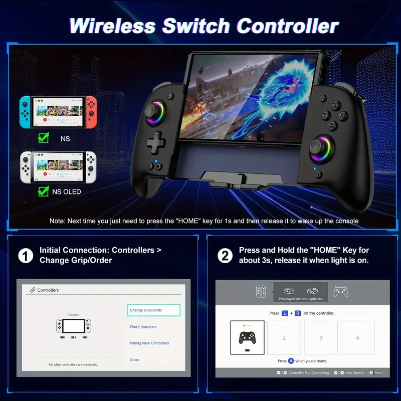 Gammeefy Ergonomic Wireless Switch Controller