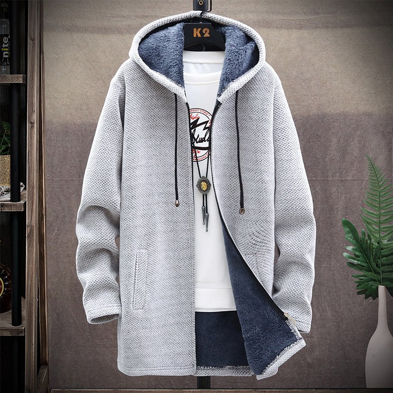 Mens Slim Fit Hooded Knitted Sweater Coat