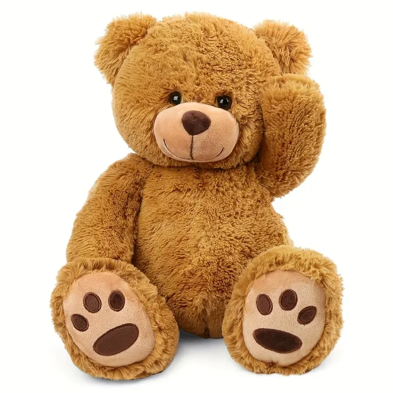BenBen Teddy Bear Stuffed Animals, 50.8 cm Soft Cuddly Stuffed Plush Bear, Cute Stuffed Animals Toy With Footprints, Gifts For Kids Baby Toddlers Valentine's Day, Halloween Christmas Gifts