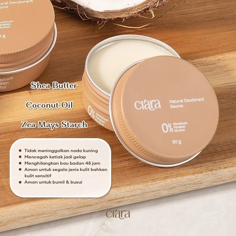 Ciara Natural Deodorant Body Odor Remover No. 1 In Indonesia 2pcs 50gr Package Best Seller No. 1
