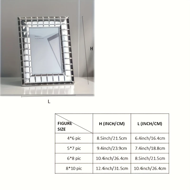 6-inch and 7-inch European-style High-end Exquisite Metal Iron Photo Frames with Stands Silvery Framed Luxury Glass Photo Frame for Portraits & Landscapes, Perfect for Festival Gifts & Precious Photo Memories