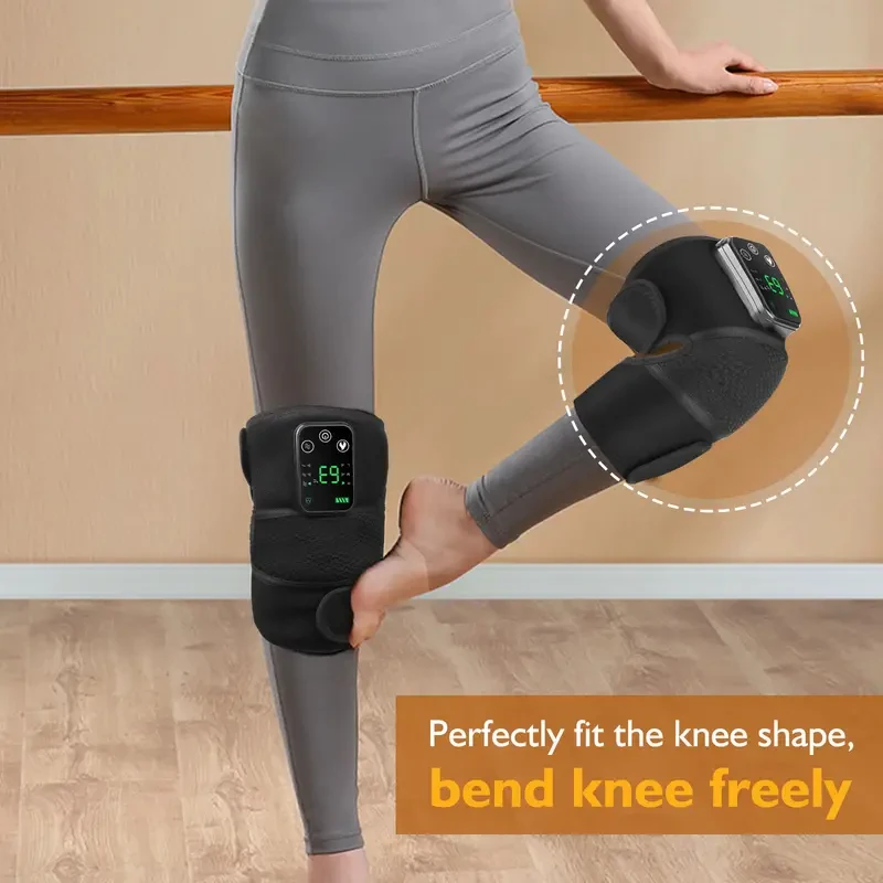 Cordless Knee Massager Shoulder Brace With Heat Heating Pad For Knee Elbow Shoulder Vibration Knee Heating Pad 3 Adjustable Vibrations And Heating Modes
