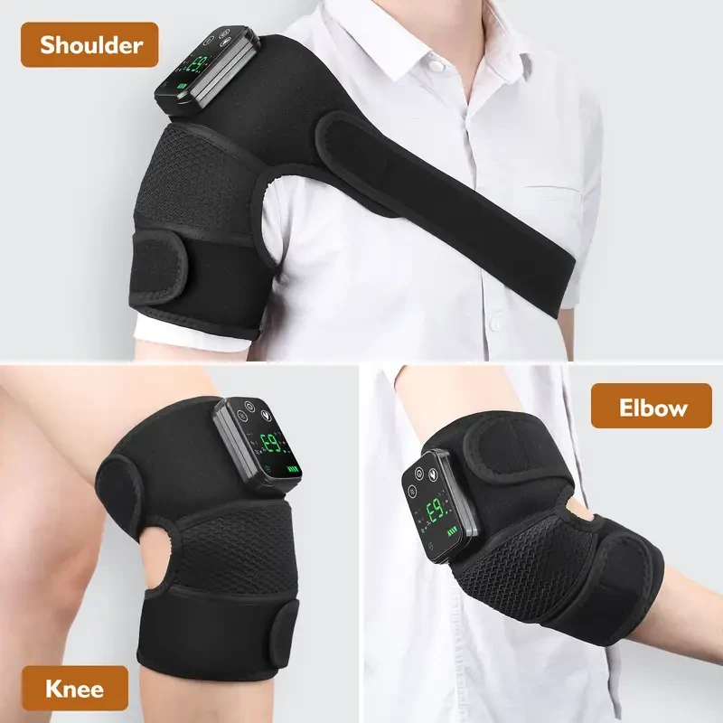 Cordless Knee Massager Shoulder Brace With Heat Heating Pad For Knee Elbow Shoulder Vibration Knee Heating Pad 3 Adjustable Vibrations And Heating Modes