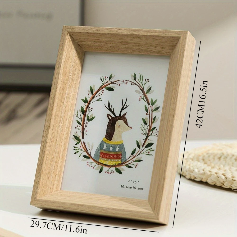 1pc Picture Frame Pack of Picture Frames with Real Glass, Solid Wood Photo Frame for Table Top Display or Wall Mounted White