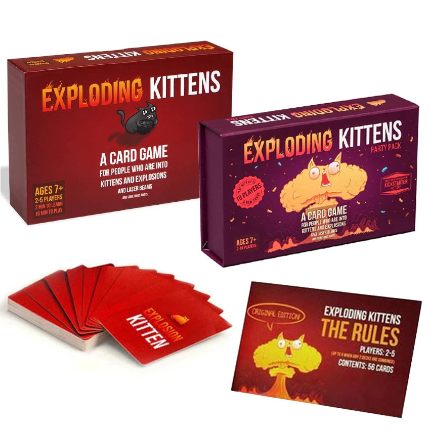Exploding Kittens Board Games ( PARTY PACK , BARKING KITTENS , STREAKING IMPLODING ) Exploding Kitten Card Game