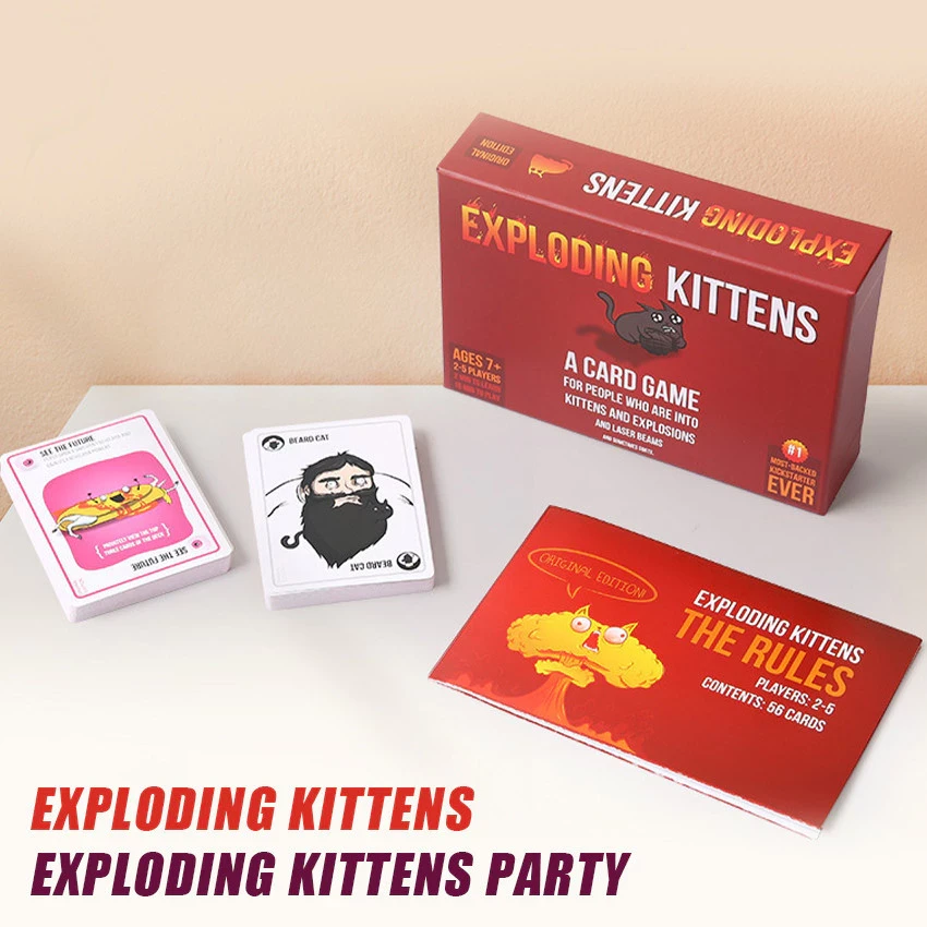 Exploding Kittens Board Games ( PARTY PACK , BARKING KITTENS , STREAKING IMPLODING ) Exploding Kitten Card Game