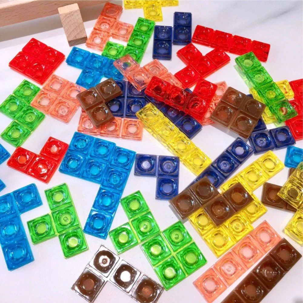 MK115 Educational Toys for Children 4-6 Years Creative 3D Wooden Tetris Board Game | Building Block Puzzle