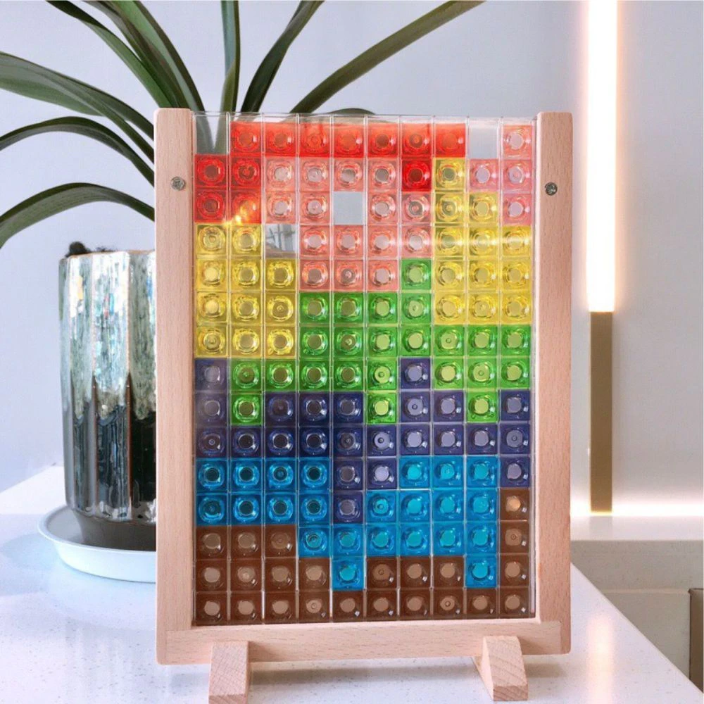 MK115 Educational Toys for Children 4-6 Years Creative 3D Wooden Tetris Board Game | Building Block Puzzle