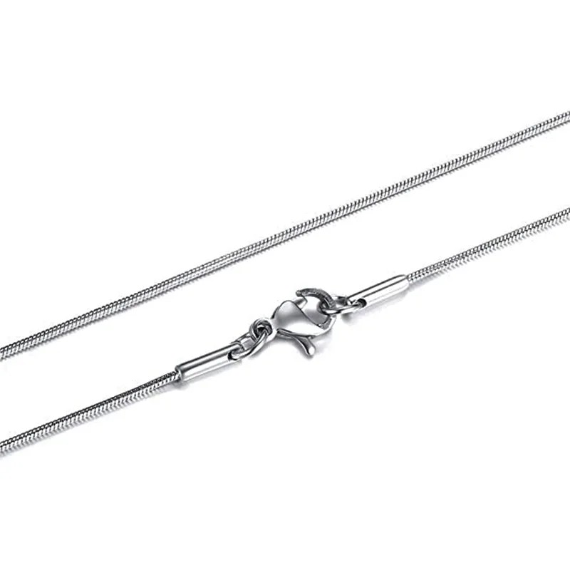 1.2mm Silver Color Stainless Steel Snake Bone Chain Necklace