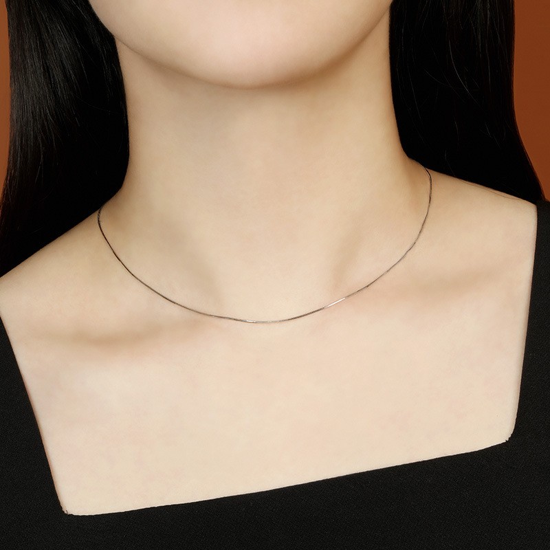 1.2mm Silver Color Stainless Steel Snake Bone Chain Necklace