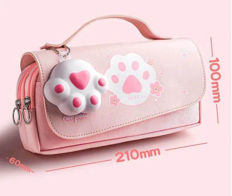 Decompression Pencil Bag Net Red Portable Pencil Bag Primary School Girl