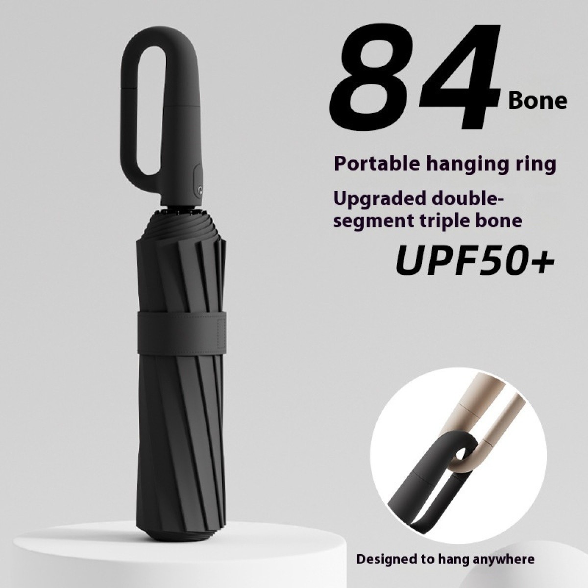 Ring buckle umbrella, Reflective Safety Strip, Sturdy Windproof, Travel Portable