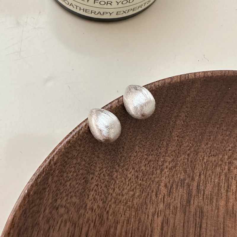 S925 Sterling Silver Design Brushed Quality Earrings