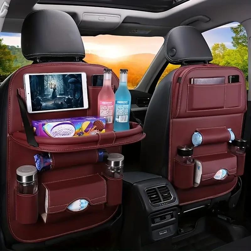 Premium All-in-One Car Back Seat Organizer with Foldable Table & Laptop Station