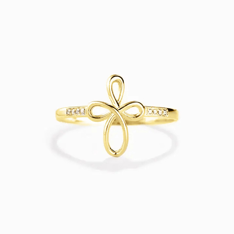 Simple Design Geometric Ring Cross Female