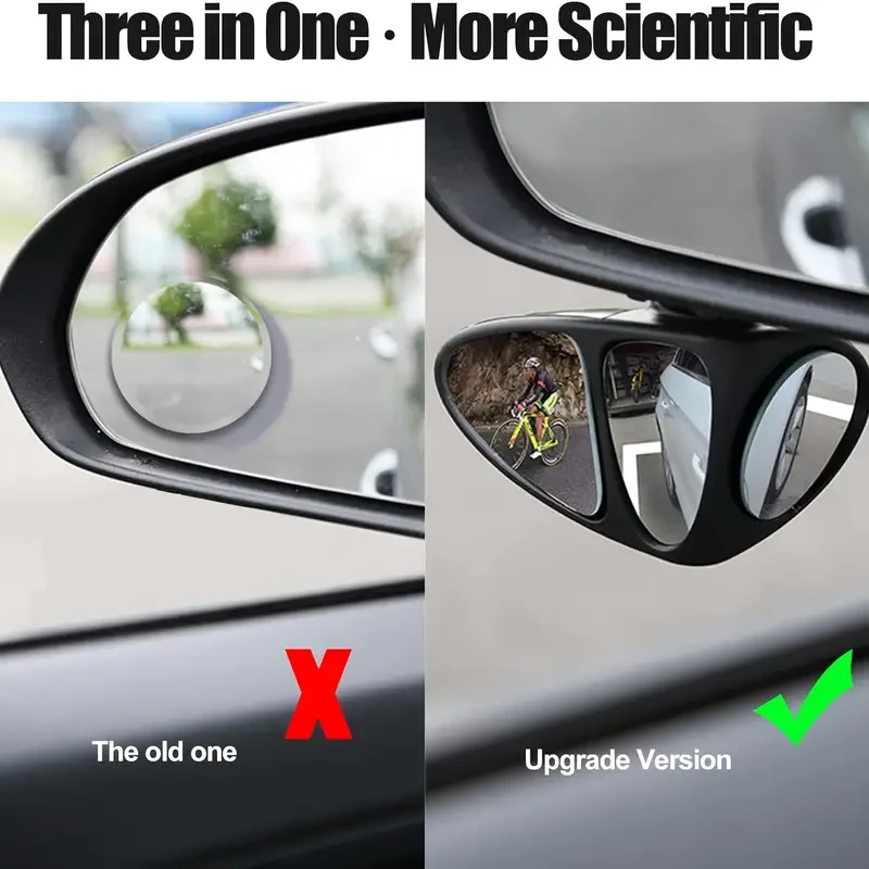 2pcs 360° Wide Angle Blind Spot Mirrors - Triple View Rearview Accessories