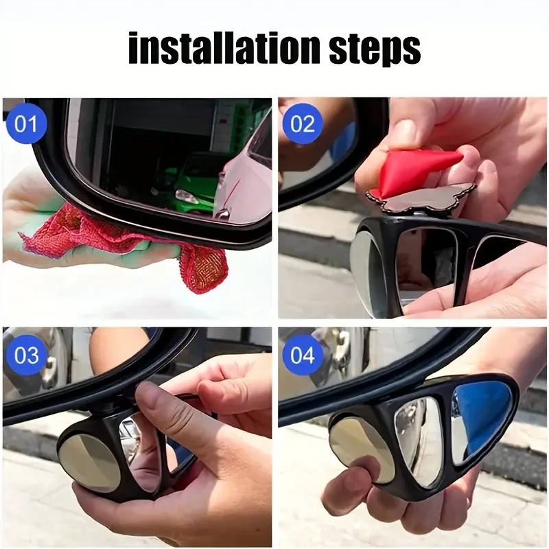 2pcs 360° Wide Angle Blind Spot Mirrors - Triple View Rearview Accessories