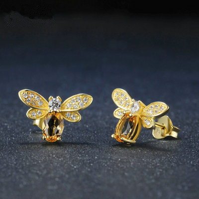 Natural citrine earrings