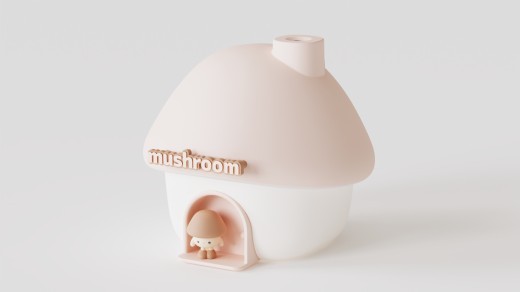Mushroom House Ambience Light Mute Humidifier