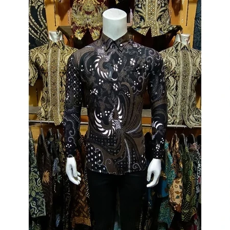 Slimfit Long Sleeve Men's Batik Shirt