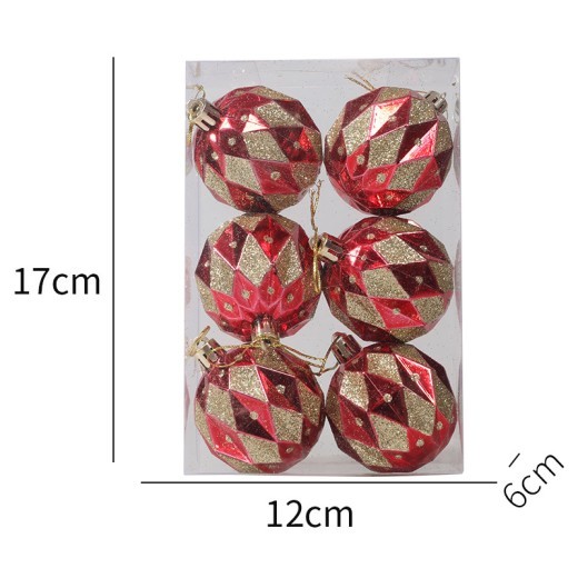 Plastic Christmas Ball 6cm 6PCS Christmas Gift