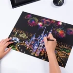 Handcrafted Nightscape Scratch Board