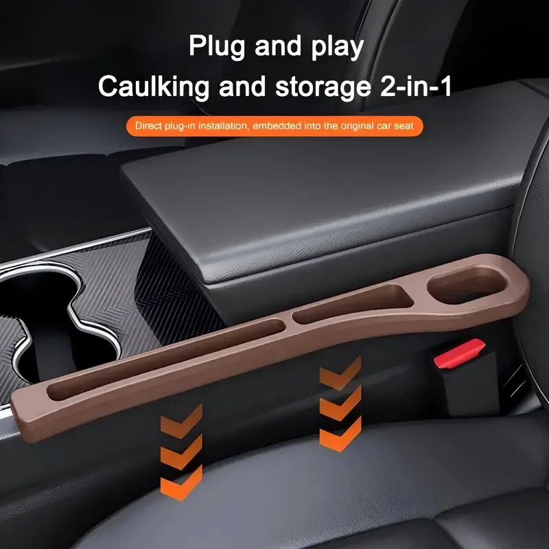 2pcs Driver And Co-pilot Seats Car Seat Gap Plug Strips, Double Slot Design For Organizing Keys, Phones, Cards, Coins & More, Leak Proof And Made Of PC Material Bath/Bathroom Accessories